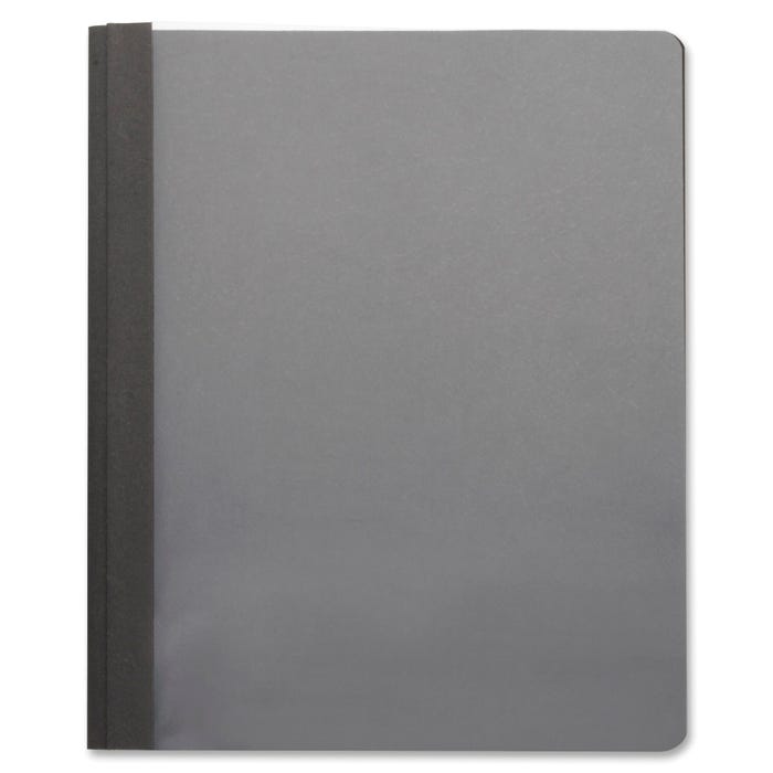 Business Source Clear Front Report Covers, 8-1/2 x 11 Inches, 1/2 Inch Sheet Capacity, Black, Pack of 25