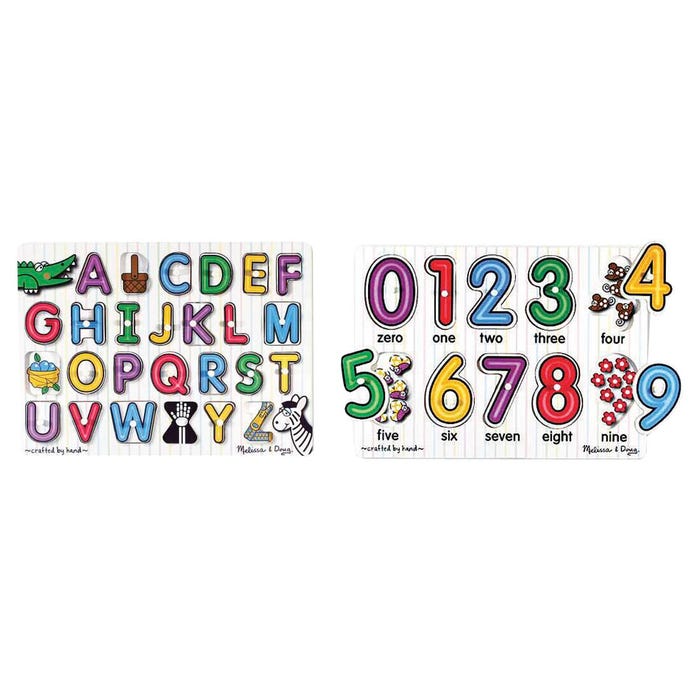 Melissa & Doug Beginning Puzzles Alphabet and Numbers Set