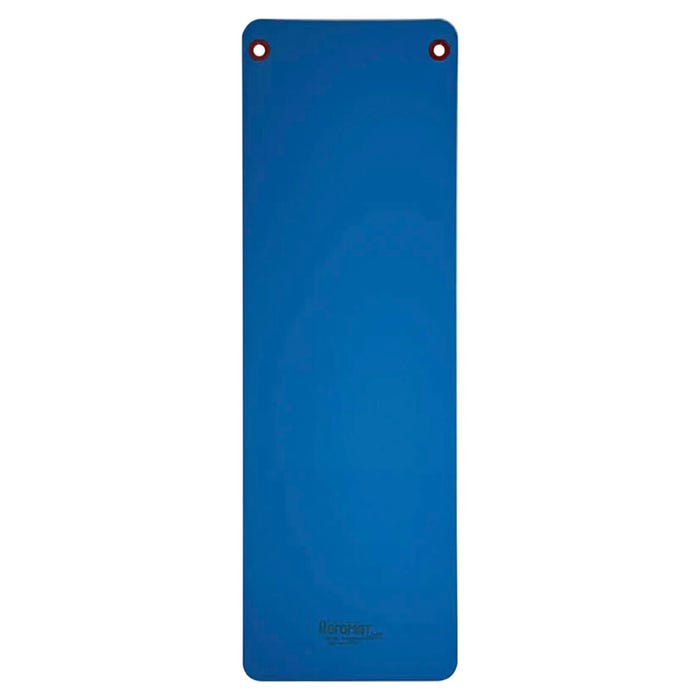 Aeromat Elite Workout Mat With Eyelet, 24 x 72 Inches, 1/2 Inch Thick, Blue, Phthalate Free
