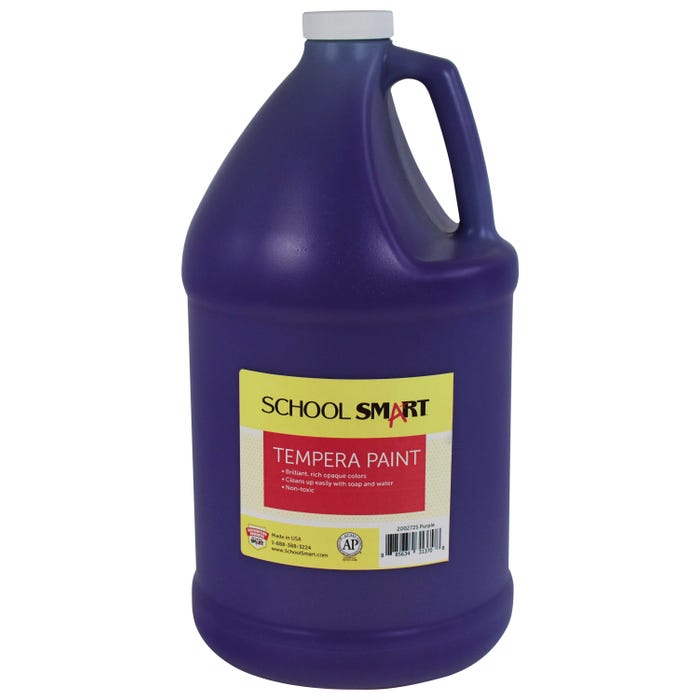 School Smart Tempera Paint, Purple, 1 Gallon Bottle