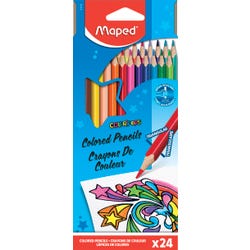 Maped Color'Peps Triangular Colored Pencils, Assorted Colors, Set of 24 Item Number 1495164