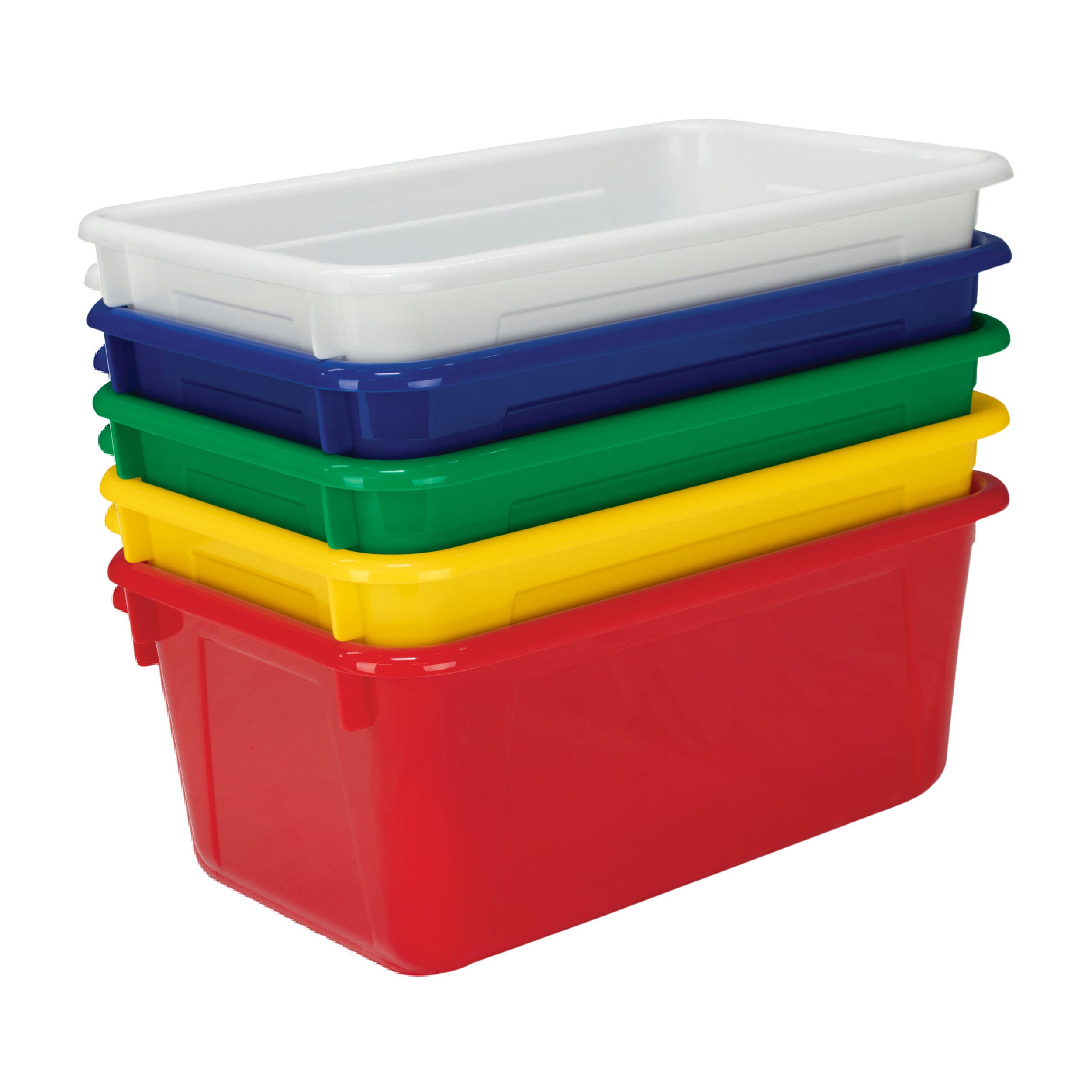 School Smart Storage Bin, 7-7/8 x 12-1/4 x 5-3/8 Inches, Assorted Colors, Pack of 5 1595134