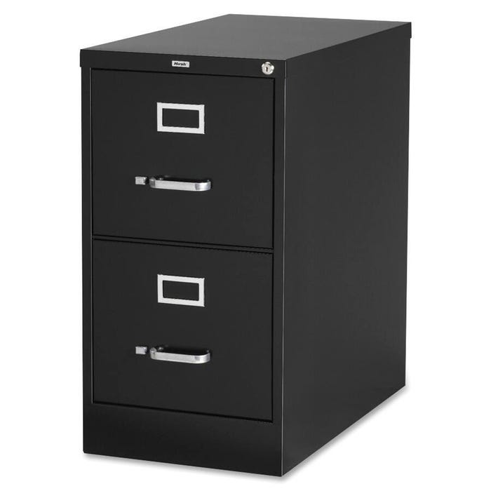 LORELL Commercial Grade Deep Vertical File Cabinet, 15 x 26-1/2 x 28-3/8 Inches, Black, 2-Drawers