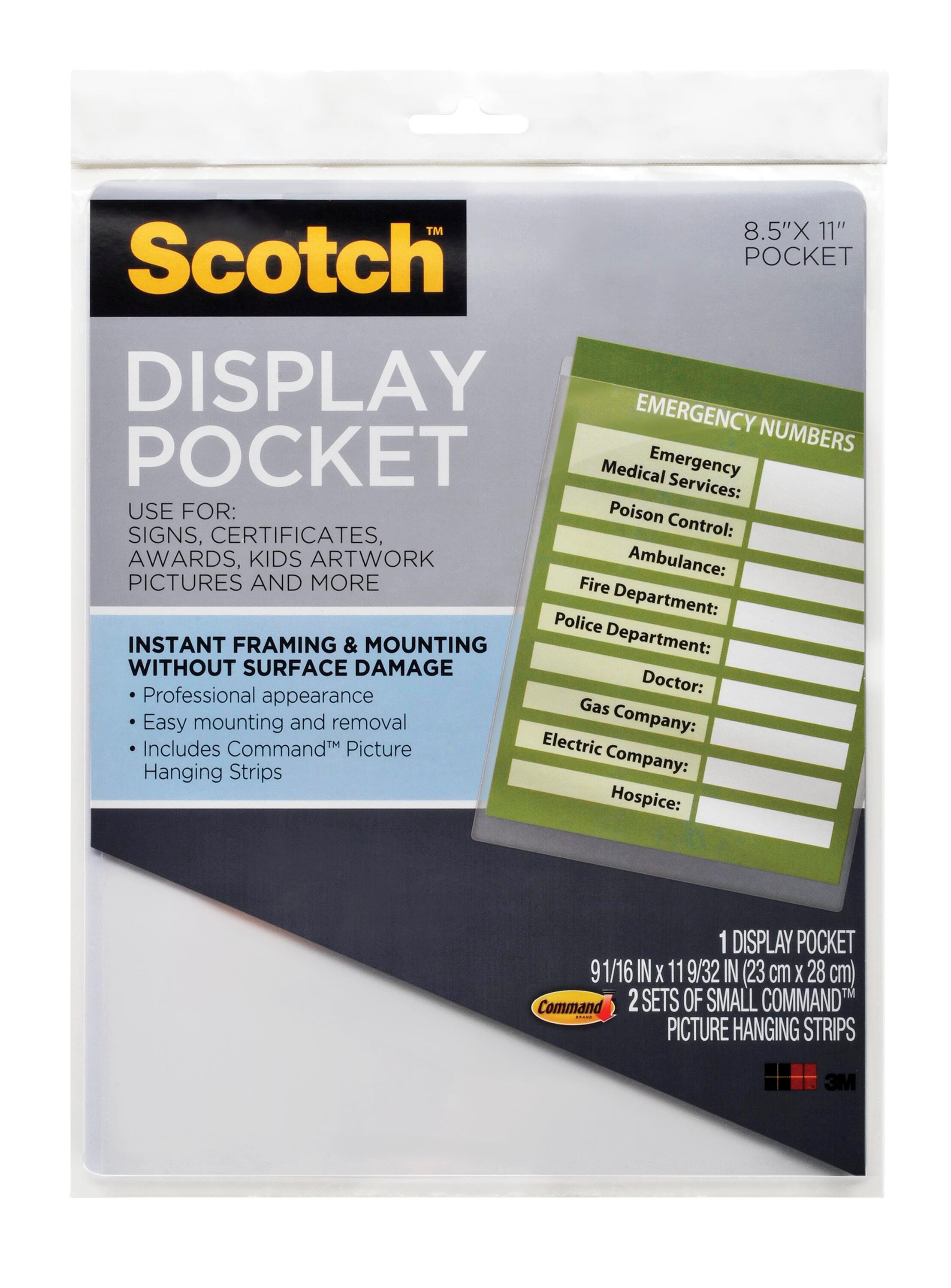 Image for Scotch Display Pocket, 8-1/2 x 11 Inches, Plastic, Clear from School Specialty