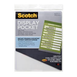 Scotch Display Pocket, 8-1/2 x 11 Inches, Plastic, Clear, Item Number 1388777