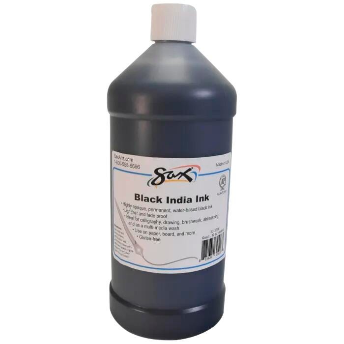 Sax Black India Ink, 1 Quart, Black
