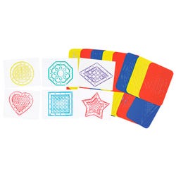 Roylco Teach Me Shapes Rubbing Plates, 4 x 5-1/4 Inches, Set of 16 1396824