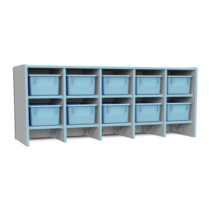 Jonti-Craft Rainbow Accents Wall Mount Coat Lockers, 48 x 15-1/2 x 20 Inches
