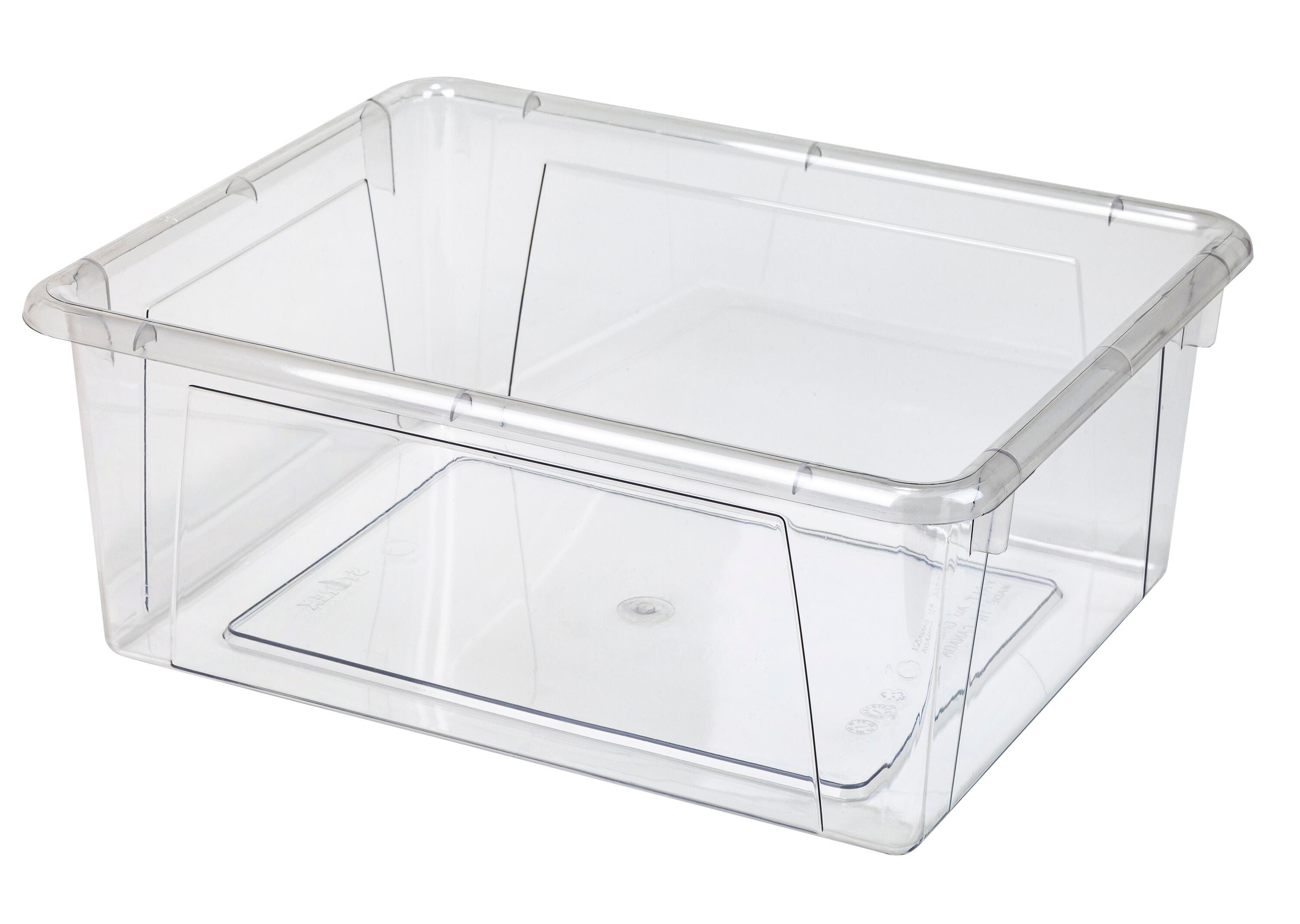 School Smart Deep Storage Bin, Letter Size, 10-3/4 x 13-3/8 x 5-1/4 Inches, Clear, Pack of 5 2087470