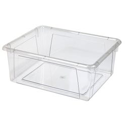 School Smart Deep Storage Bin, Letter Size, 10-3/4 x 13-3/8 x 5-1/4 Inches, Clear, Pack of 5 2087470