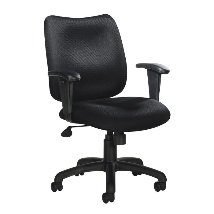 Global Ergonomic Task Chair with Arms and Tilter, 26 x 26 x 36 Inches, Black