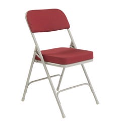 National Public Seating 3200 Series 2-Inch Thick Padded Folding Chair, 18-1/2 Inch Seat, New Burgundy, Item Number 2051326