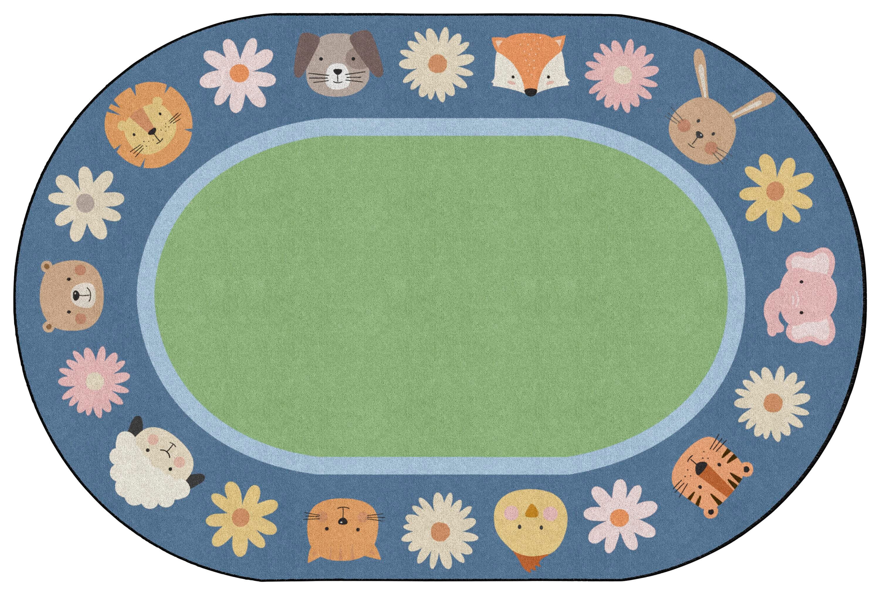 Childcraft Animal Friends Border Carpet, Oval 4002095