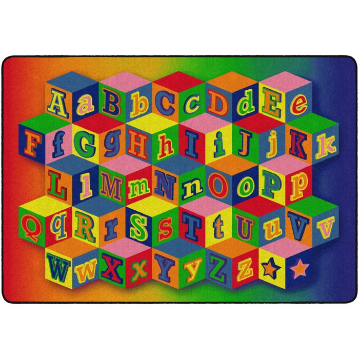 Flagship Carpets Kaleidoscope Blocks Carpet, Rectangle