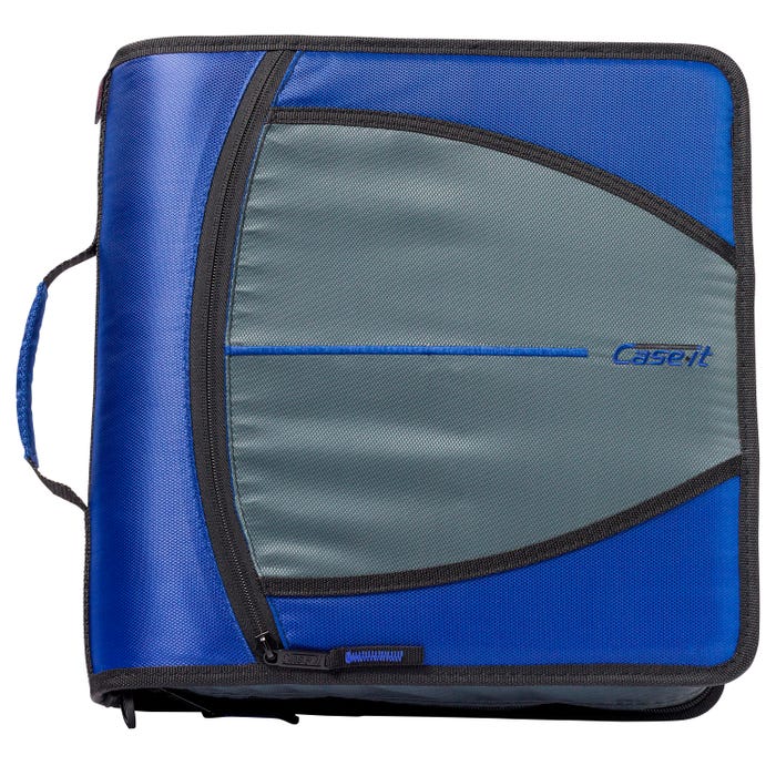 Case·it Mighty Zip Tab O-Ring Binder, 3 Inches, Midnight Blue