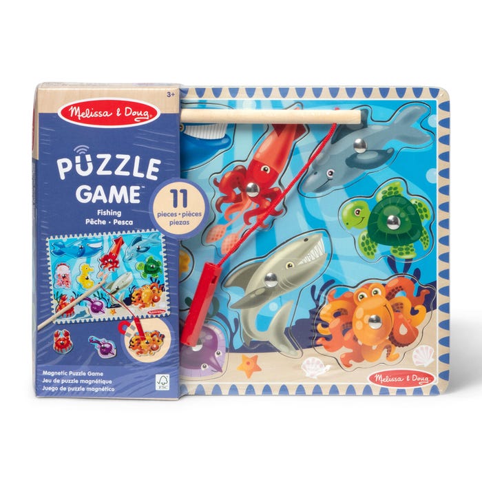 Melissa and Doug Fishing Magnetic Puzzle Game, 10 Pieces