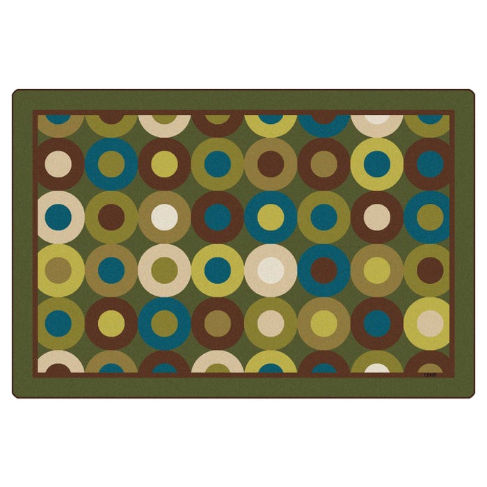 Carpets for Kids Premium Calming Circles without Alphabet Carpet, Rectangle