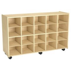 Image for Childcraft Mobile Cubby Unit With Locking Casters, 20-Bin Capacity, 47-3/4 x 14-1/4 x 30 Inches from School Specialty