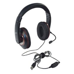 Image for Califone 2021 Stereo Headset with Ambidextrous Gooseneck Microphone, USB Plug from School Specialty