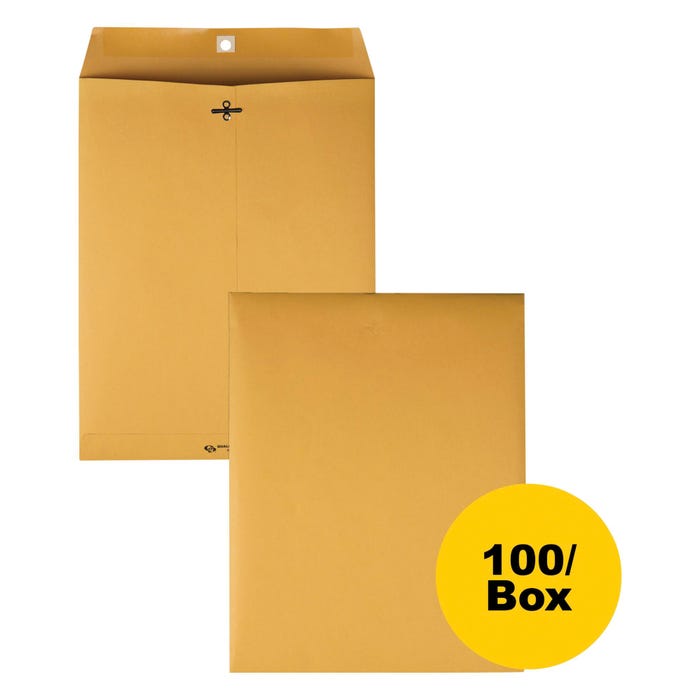 Quality Park Clasp Kraft Envelope, 10 x 13 Inches, Box of 100