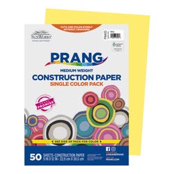 Prang Medium Weight Construction Paper, 9 x 12 Inches, Yellow, 50 Sheets 201192