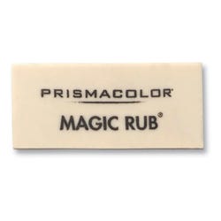 Prismacolor Magic Rub Latex-Free Vinyl Eraser, 2-1/4 x 1 x 7/16 Inches, White, Pack of 12 Item Number 077362
