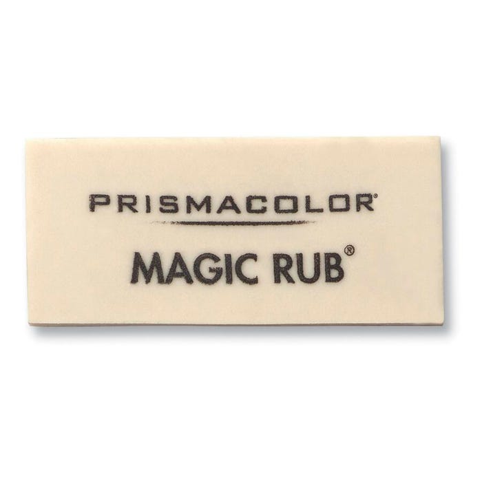 Prismacolor Magic Rub Latex-Free Vinyl Eraser, 2-1/4 x 1 x 7/16 Inches, White, Pack of 12