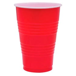 Genuine Joe Disposable Party Cup, 16 Ounces, Red, Pack of 50, Item Number 1445615