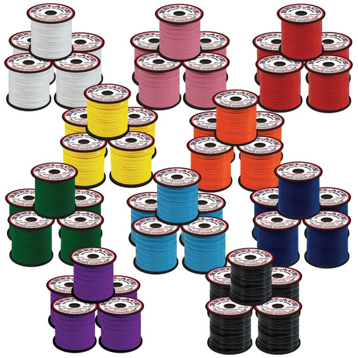 Pepperell Braiding Rexlace, 100 Yards, Assorted Colors, Set of 50