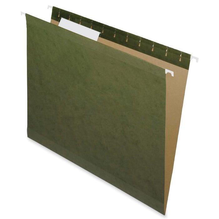 Nature Saver Recycled Hanging File Folders, Letter, 1/3 Cut Tabs, Green, Pack of 25