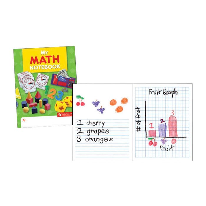 Delta Education My Math Notebooks Book, Grades PreK to 2, 7 x 9 Inches, 64 Pages, Pack of 10