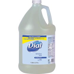 Dial Sensitive Skin Antimicrobial Soap Refill, 1 Gal, Clear, Item Number 1573000