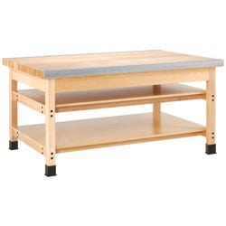 Diversified Woodcrafts Sheet Metal Workbench 96 x 40 x 31-1/4 Inches, Maple, Item Number 590380