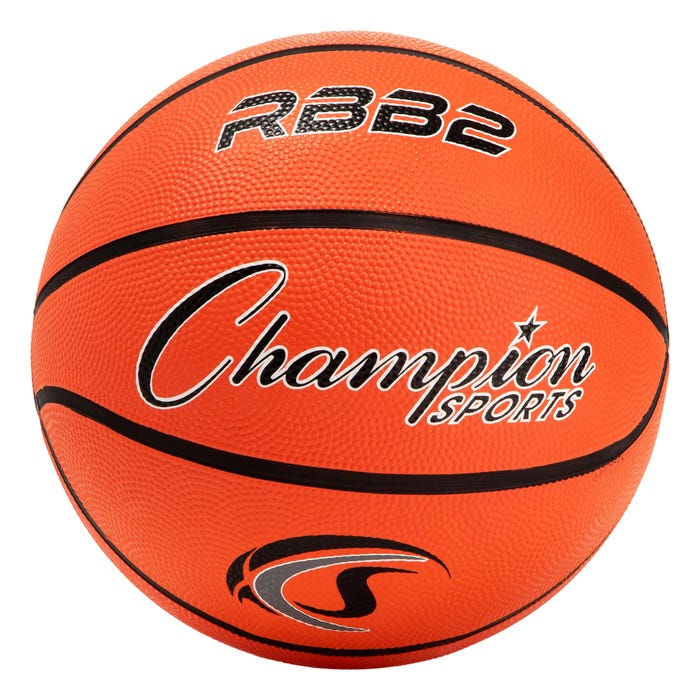 Champion Sports Rubber Basketball, Youth, Size 5, Orange