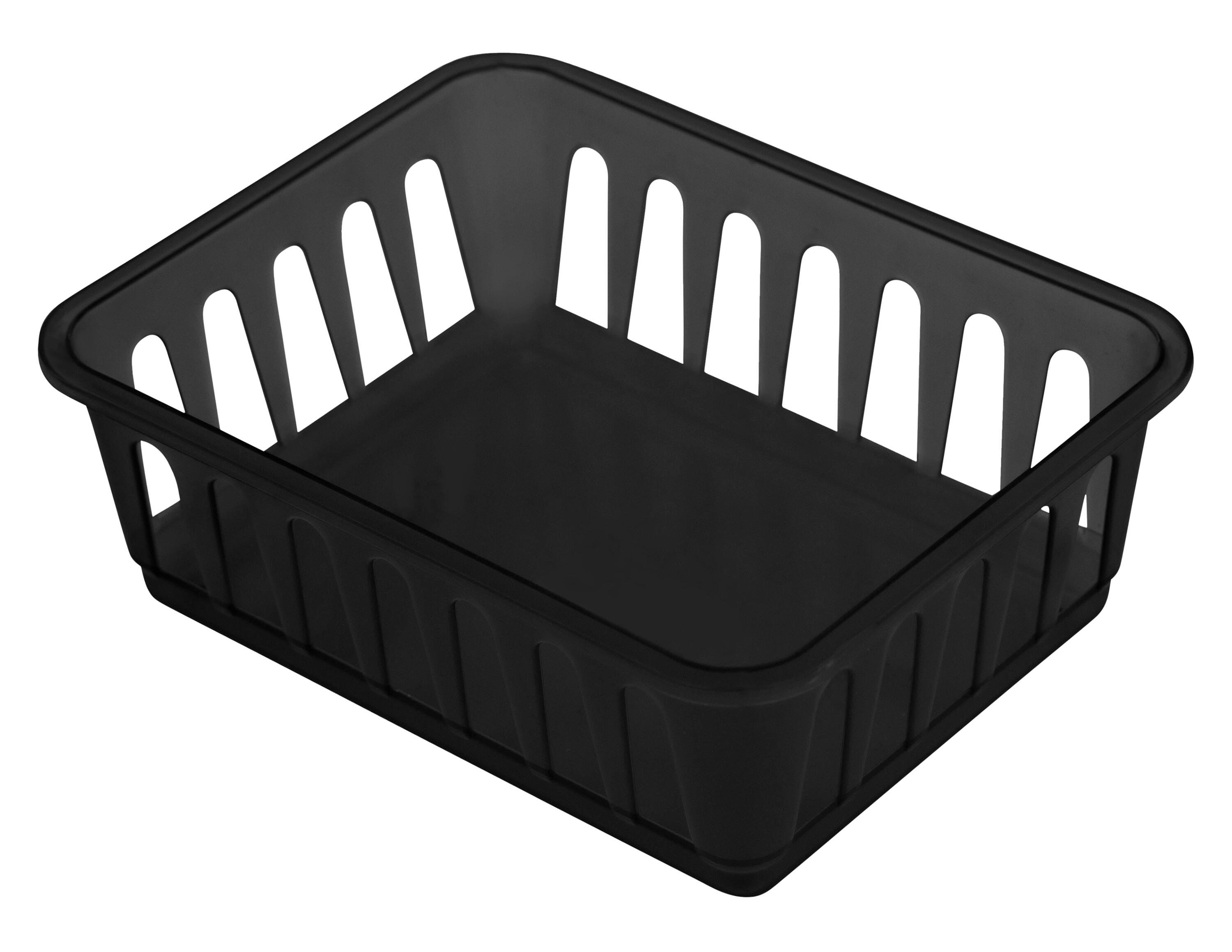 Storex Supply Basket, 6 x 5 x 2-1/4 Inches, Black, Pack of 12 2133401