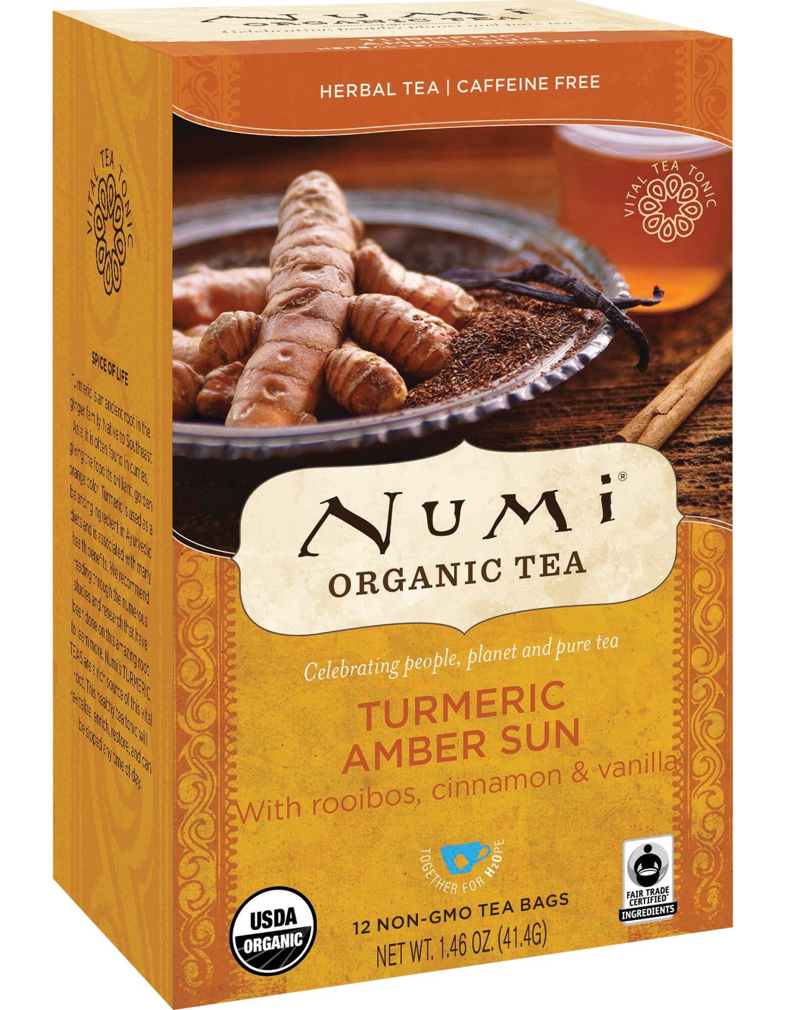 Numi Organic Tea, Turmeric Amber Sun, Box of 12, Item Number 2007185