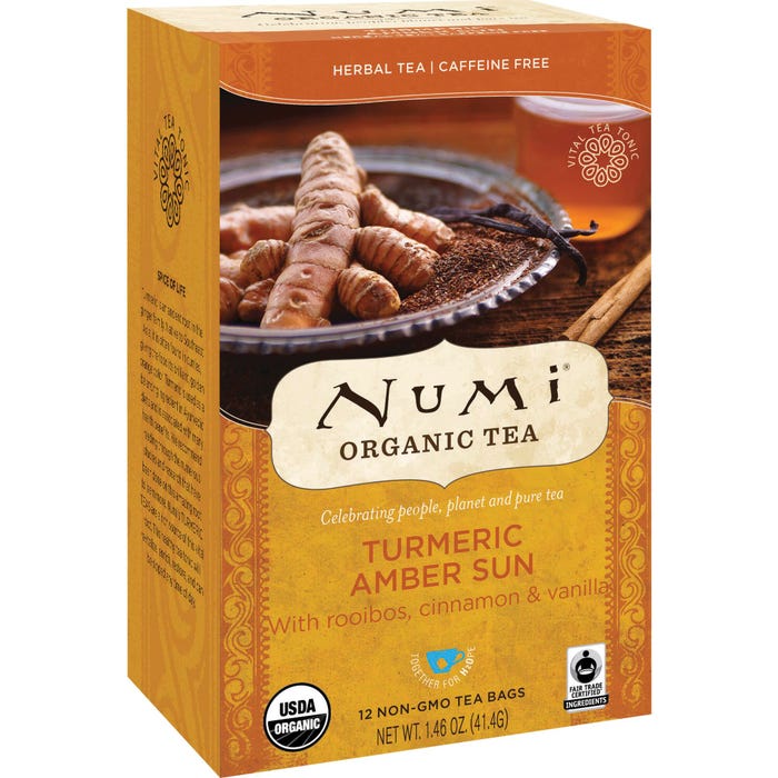 Numi Organic Tea, Turmeric Amber Sun, Box of 12
