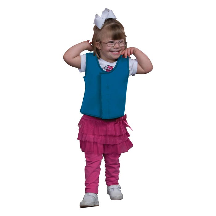 Abilitations Adjustable Deep Pressure Sensory Vest, Child Small, 29-1/2 to 30-1/2 Inches, Blue