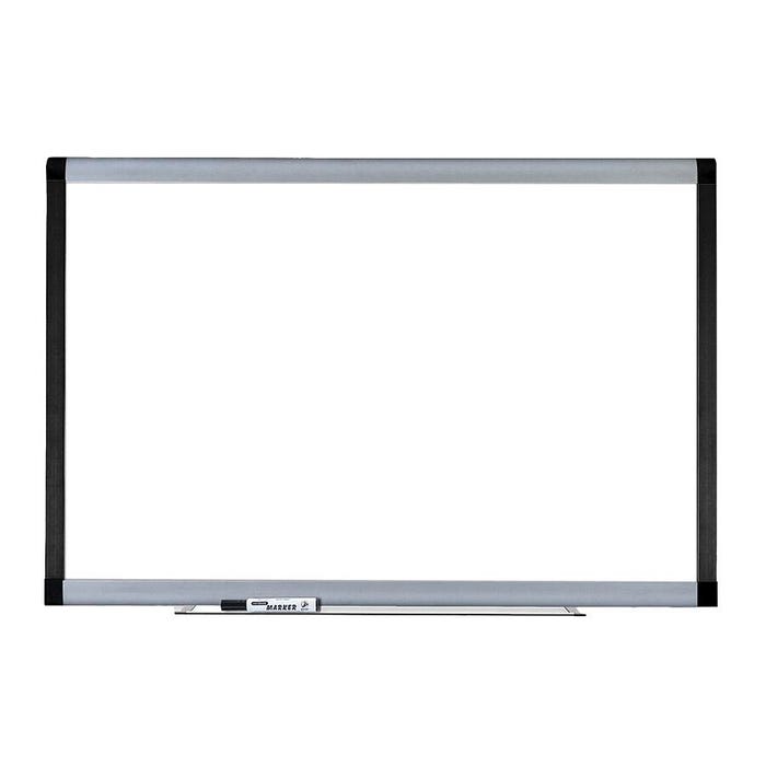 Lorell Signature Magnetic Dry Erase Board, 72 x 48 Inches, Porcelain, Silver/Ebony Frame