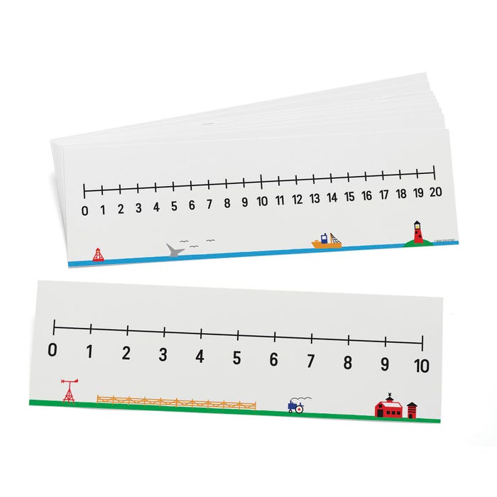 Didax 0-10/0-20 Number Line, Set of 10