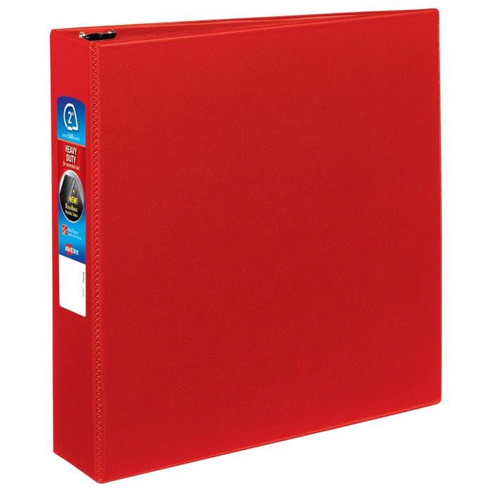 Avery Heavy Duty Binder, 2 Inch D-Ring, Red