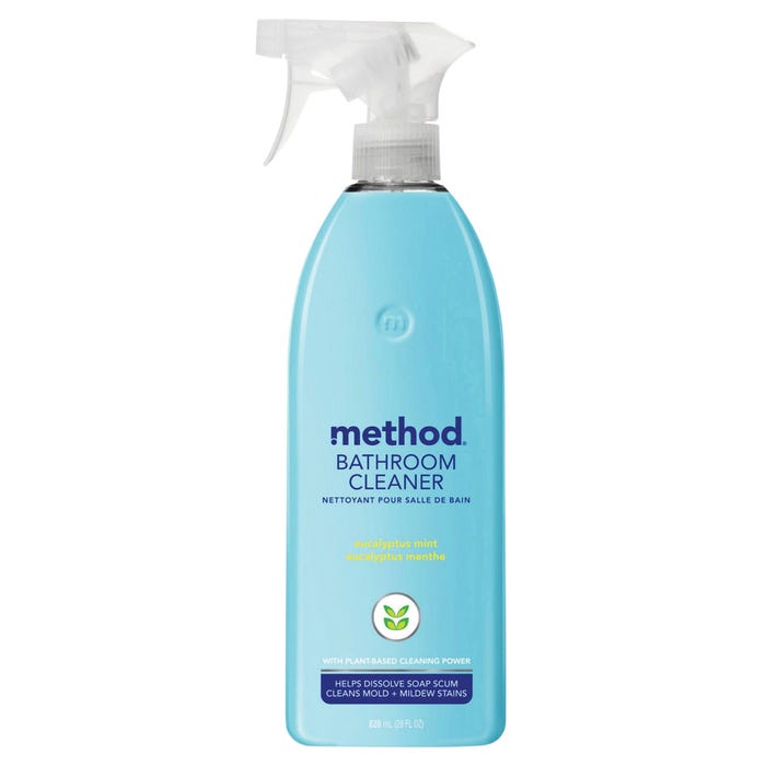 Method Bathroom Cleaner Spray, 28 Ounces, Eucalyptus Mint Scent, Case of 8