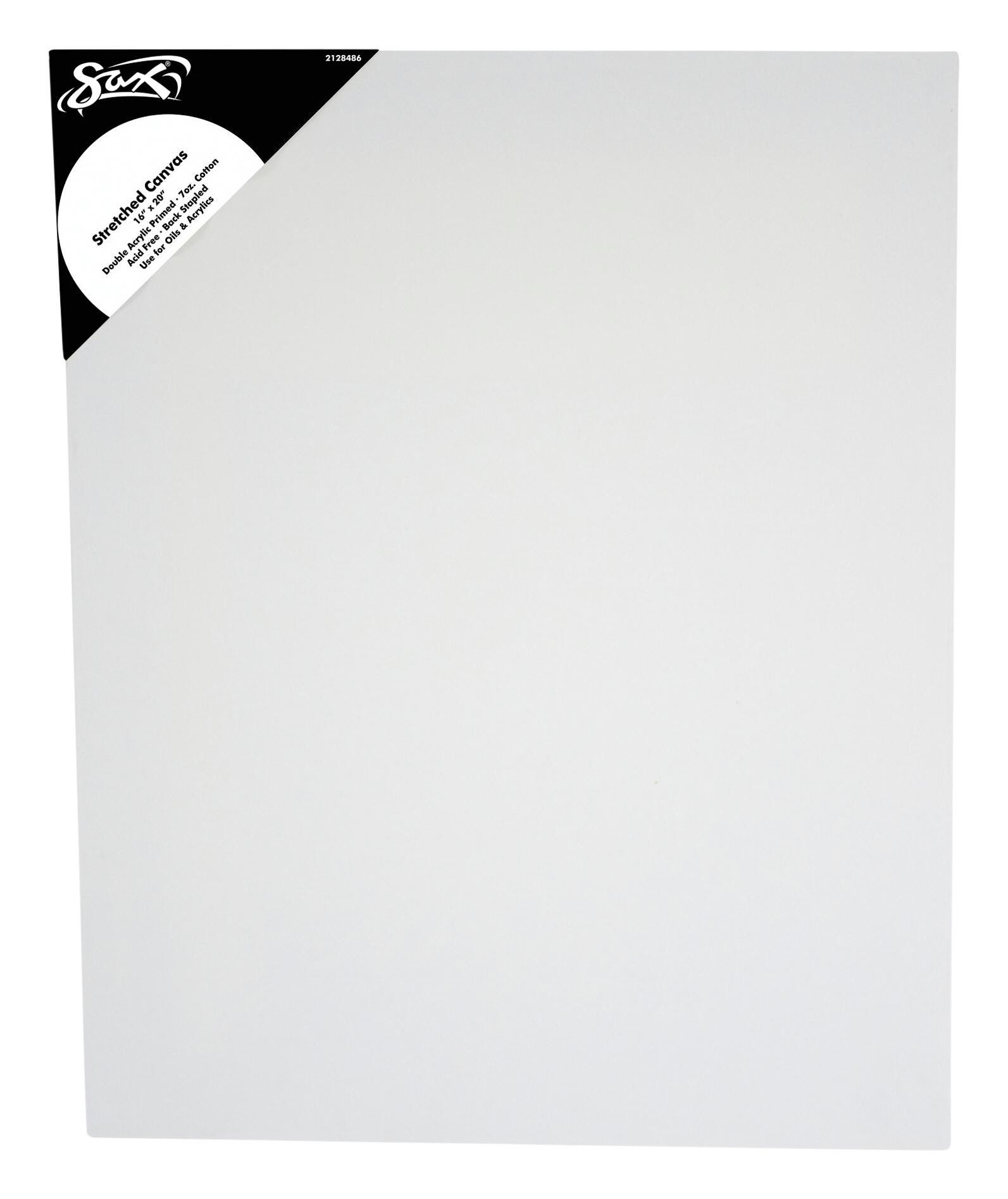 Image for Sax Quality Stretched Canvas, Double Acrylic Primed, 16 x 20 Inches, White from School Specialty