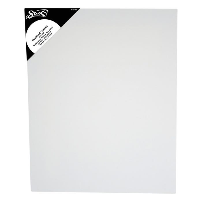 Sax Quality Stretched Canvas, Double Acrylic Primed, 16 x 20 Inches, White