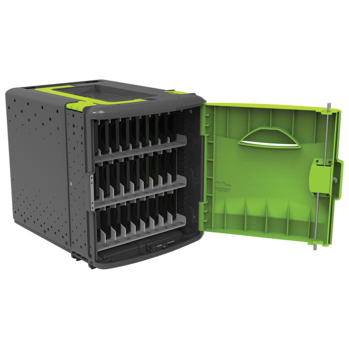 Copernicus Tech Tub 2 Cell Phone Storage with Mounting Kit, Holds 30 Devices, 12-1/2 x 16-1/4 x 13 Inches, Black and Green