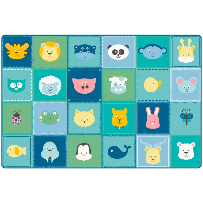 Carpets for Kids KIDSoft Animal Patchwork Carpet, Rectangle