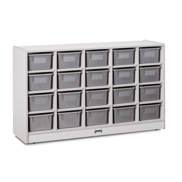 Jonti-Craft Rainbow Accents 20-Cubbie Tray Mobile Storage Unit, 60 x 15 x 29-1/2 Inches