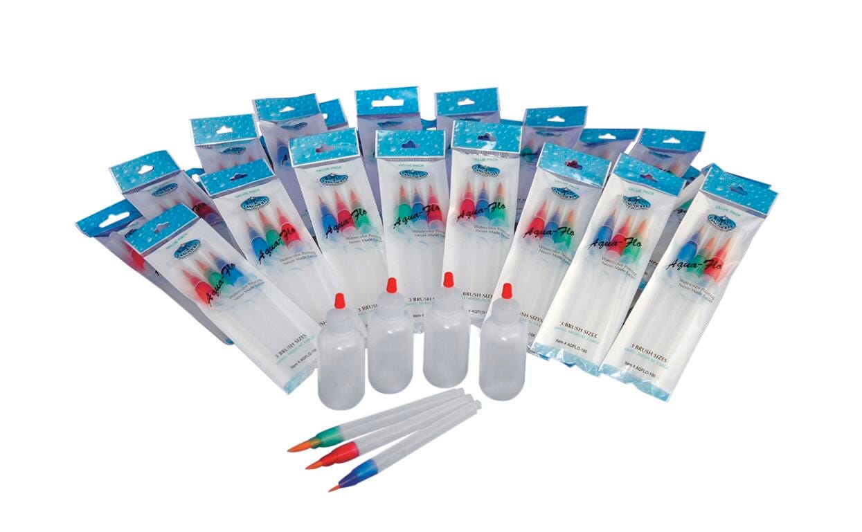 Royal & Langnickel Aqua-Flo Watercolor Brush Assortment, Assorted Sizes, Pack of 40 409184