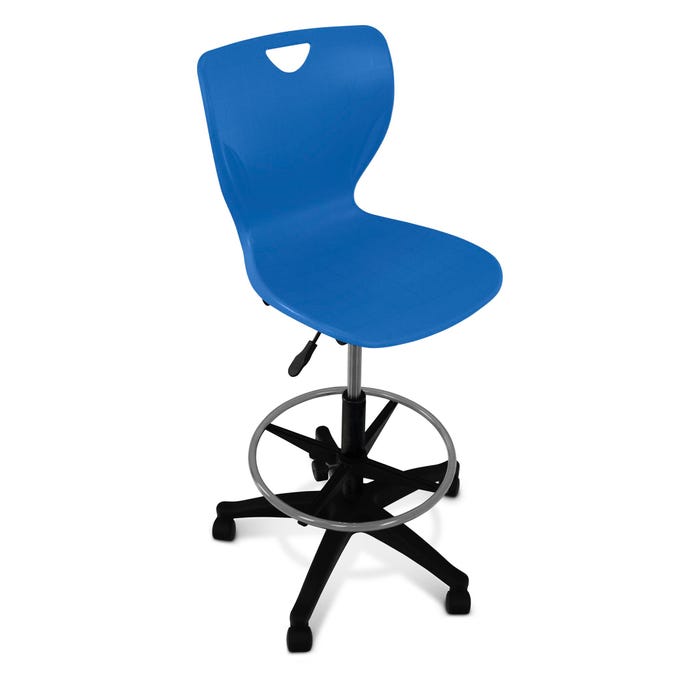 Classroom Select Contemporary Pneumatic Lift Stool with Adjustable Foot Ring