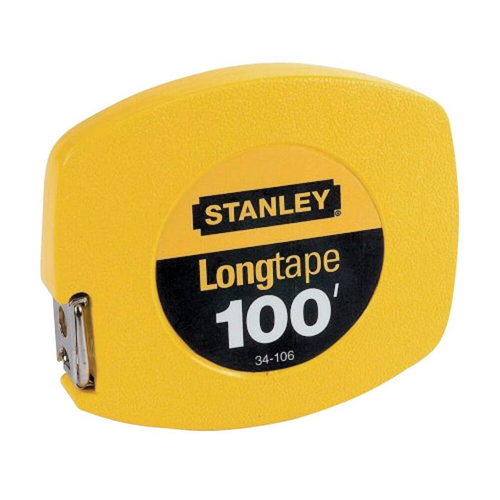 Stanley Long Tape, 3/8 in W, 100 ft, Steel